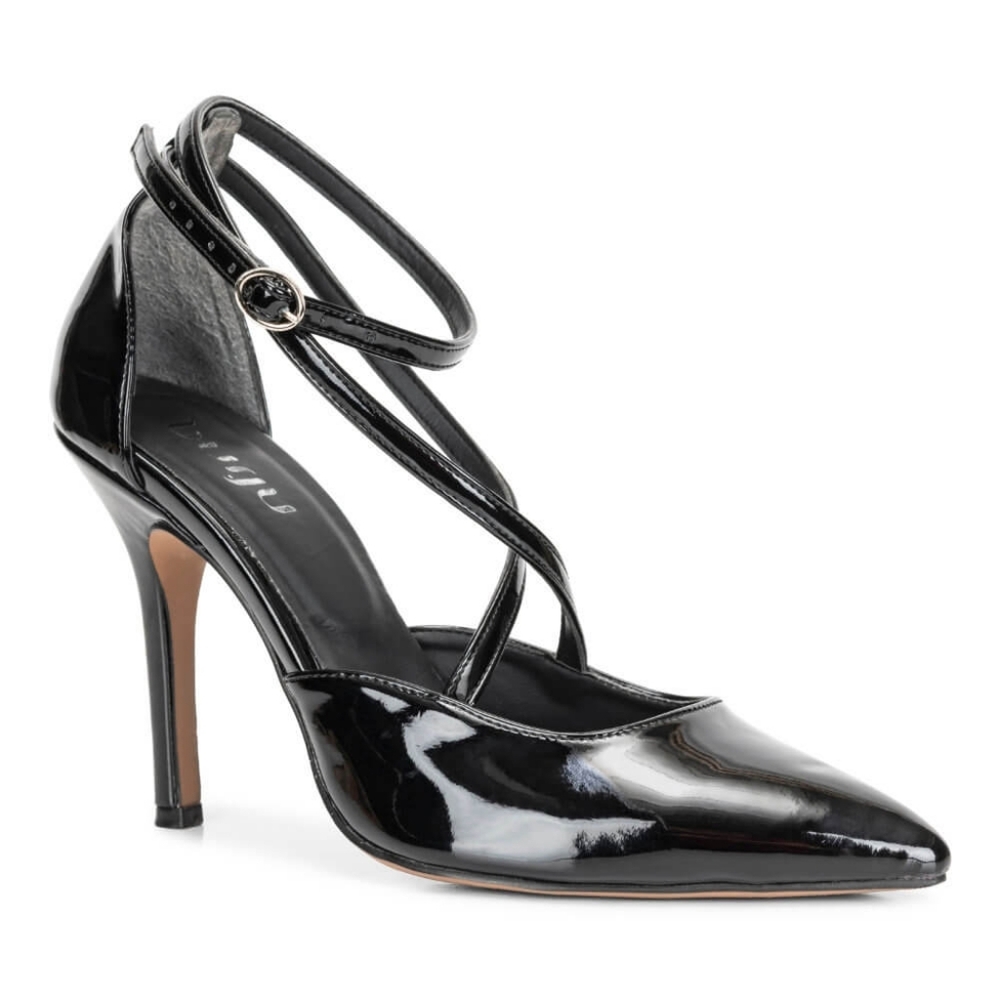 Black Vegan Patent Leather Stilleto Heels